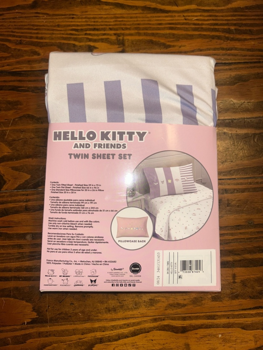 Hello kitty twin sheet